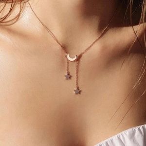 Gold Moon and Star Necklace
